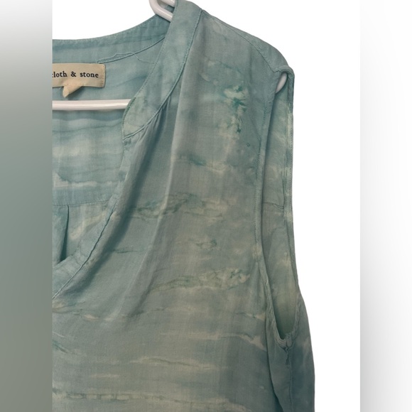 Cloth & Stone Anthropologie Sleeveless Semi Sheer Rayon Split Neck Tunic L - Picture 11 of 12